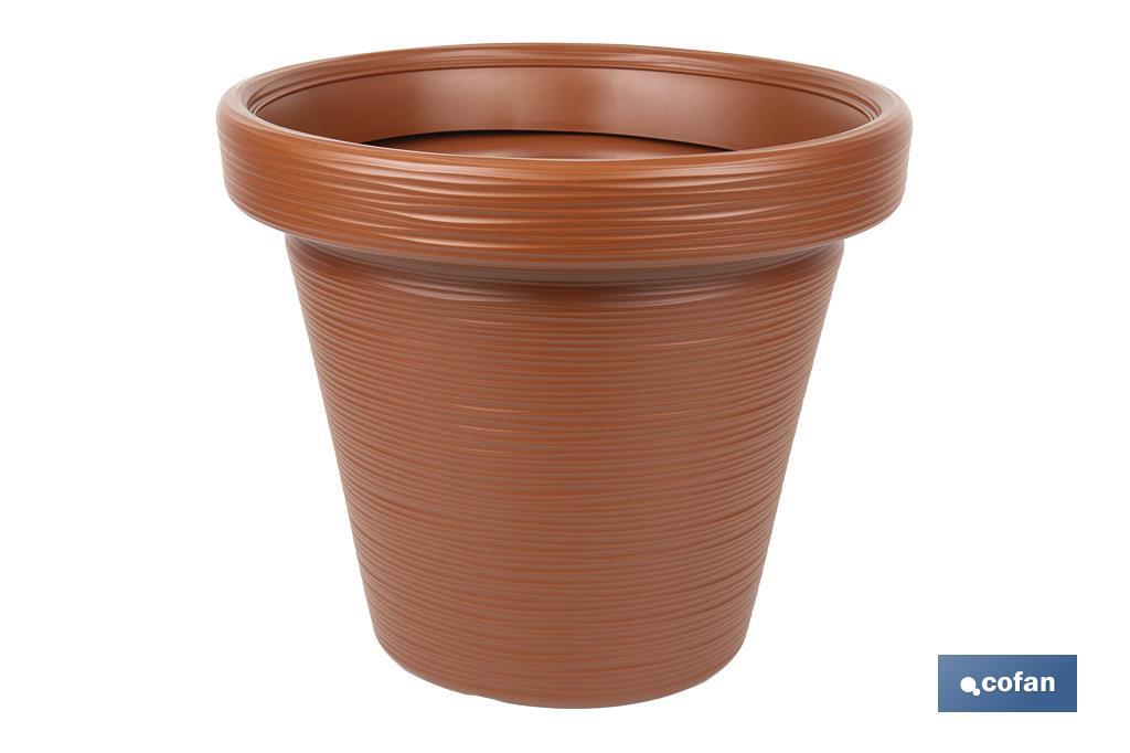 MACETA RAYADA COLOR TERRACOTA PE Ø 460 X 400 MM 37,3 L (PACK: 4 UDS)