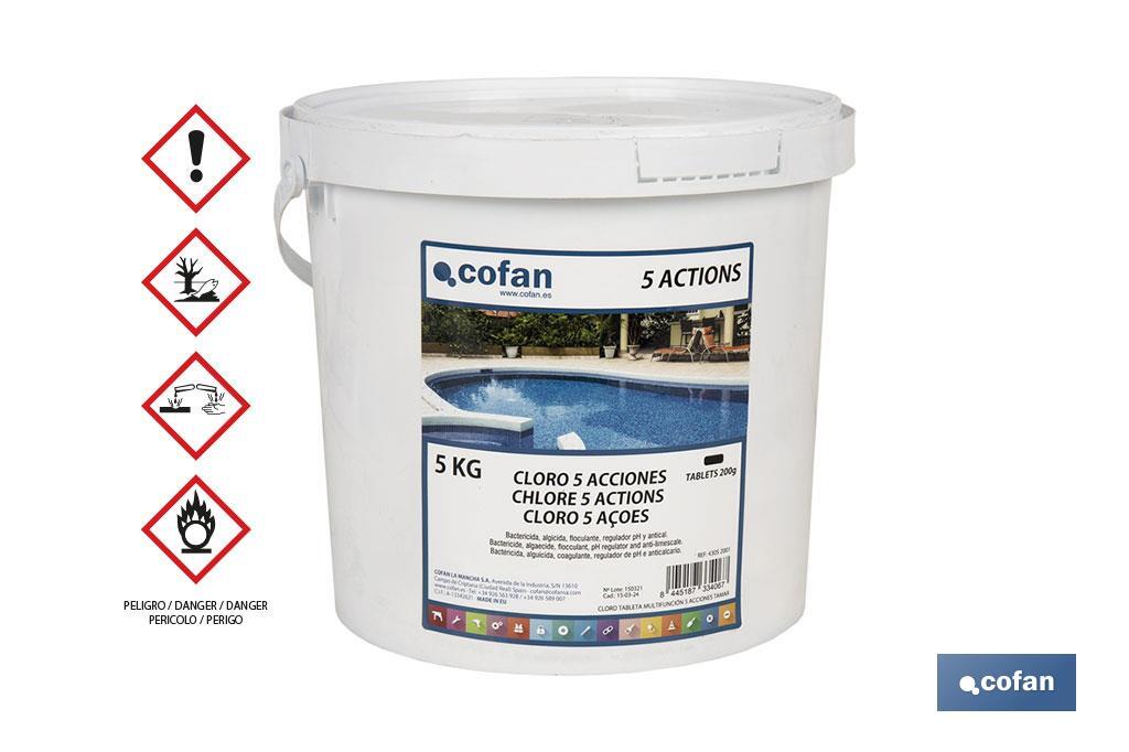 CLORO 5 ACCIONES TABLETA 5 KG COFAN (PACK: 1 UDS)