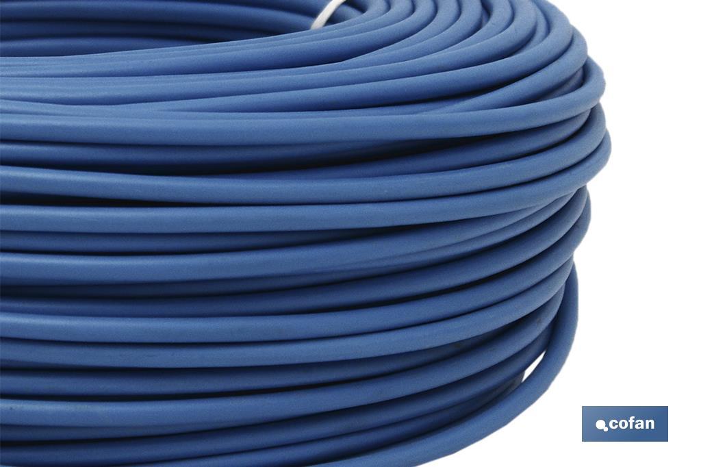 Rollo Cable Eléctrico de 100 m | H07V-K | Sección de cable de varias medidas | Color: Azul